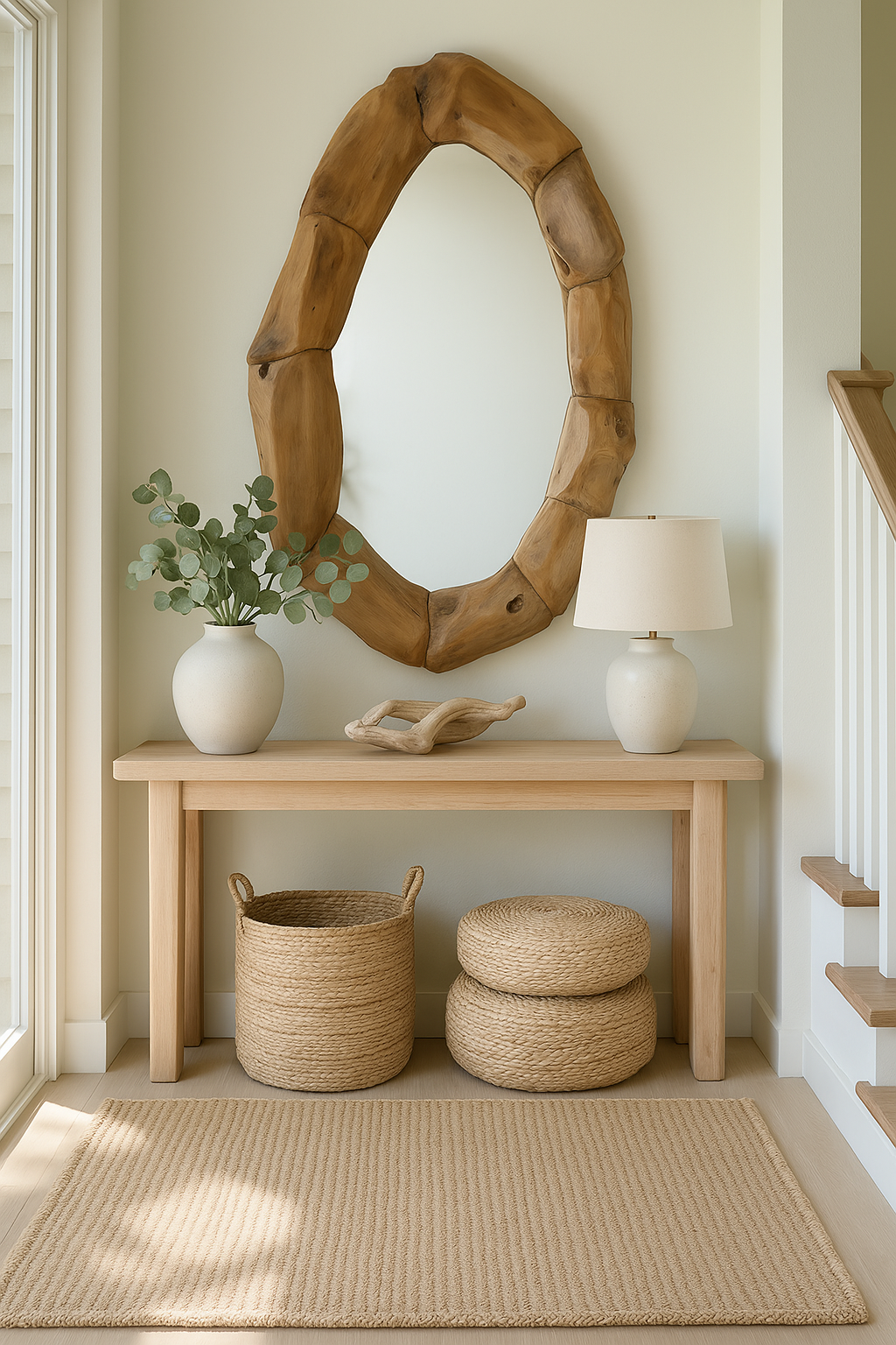 Dubai Coastal Luxury Furniture - Solid Recycled Teakwood Mirror. Coastal Living for Dubai luxury homes, villas and hotels.