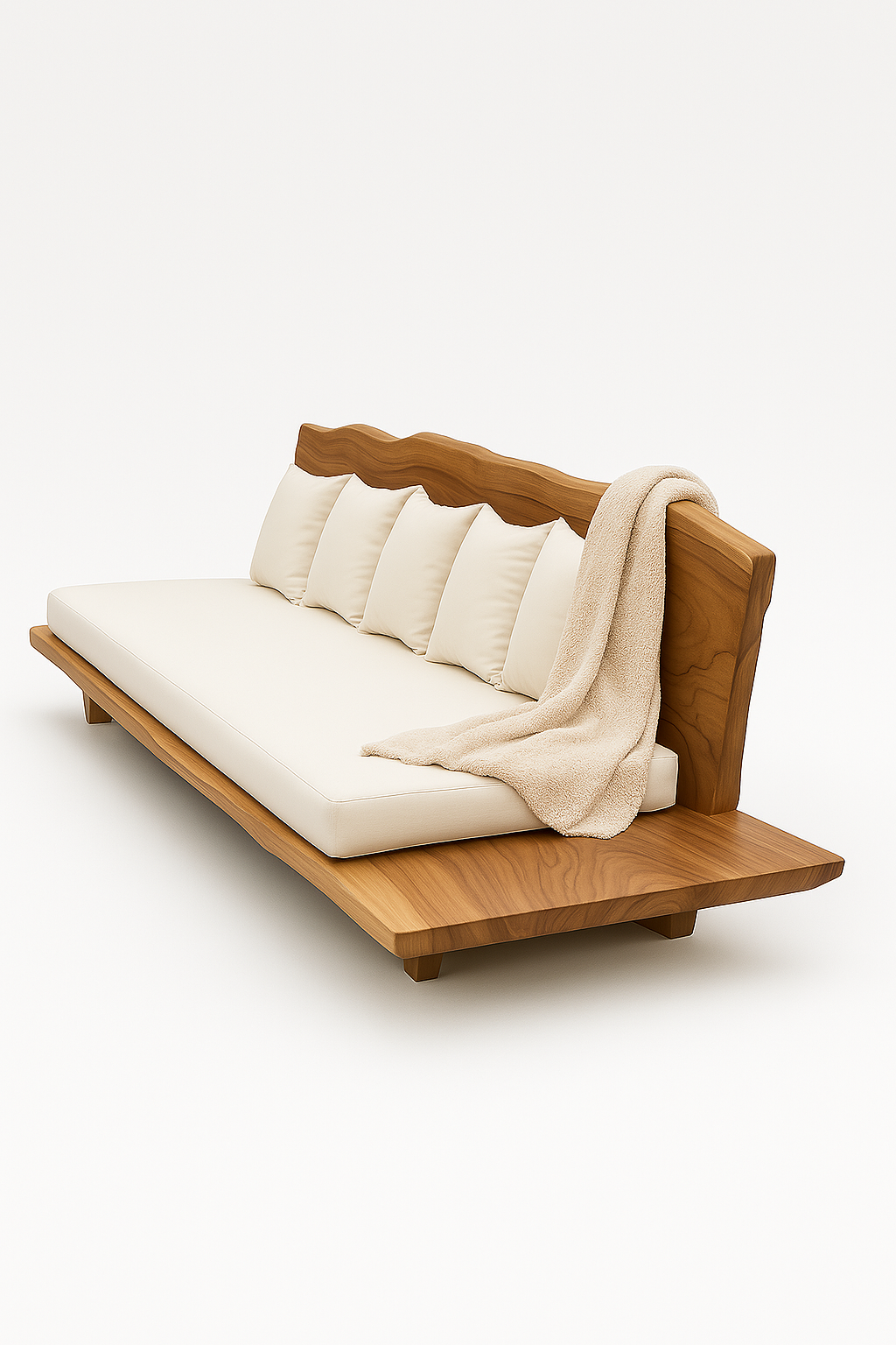 Dubai Coastal Luxury Furniture - Solid Handcrafted Teakwood Daybed. Coastal luxury furniture for Dubai luxury homes, villas and hotels.
