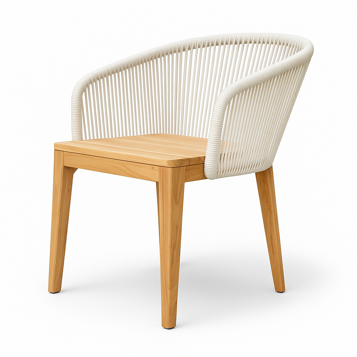 Dubai Modern Luxury Home Furniture - Handcrafted Teakwood Dining Chair. Coastal luxury furniture for Dubai luxury homes, villas and hotels.